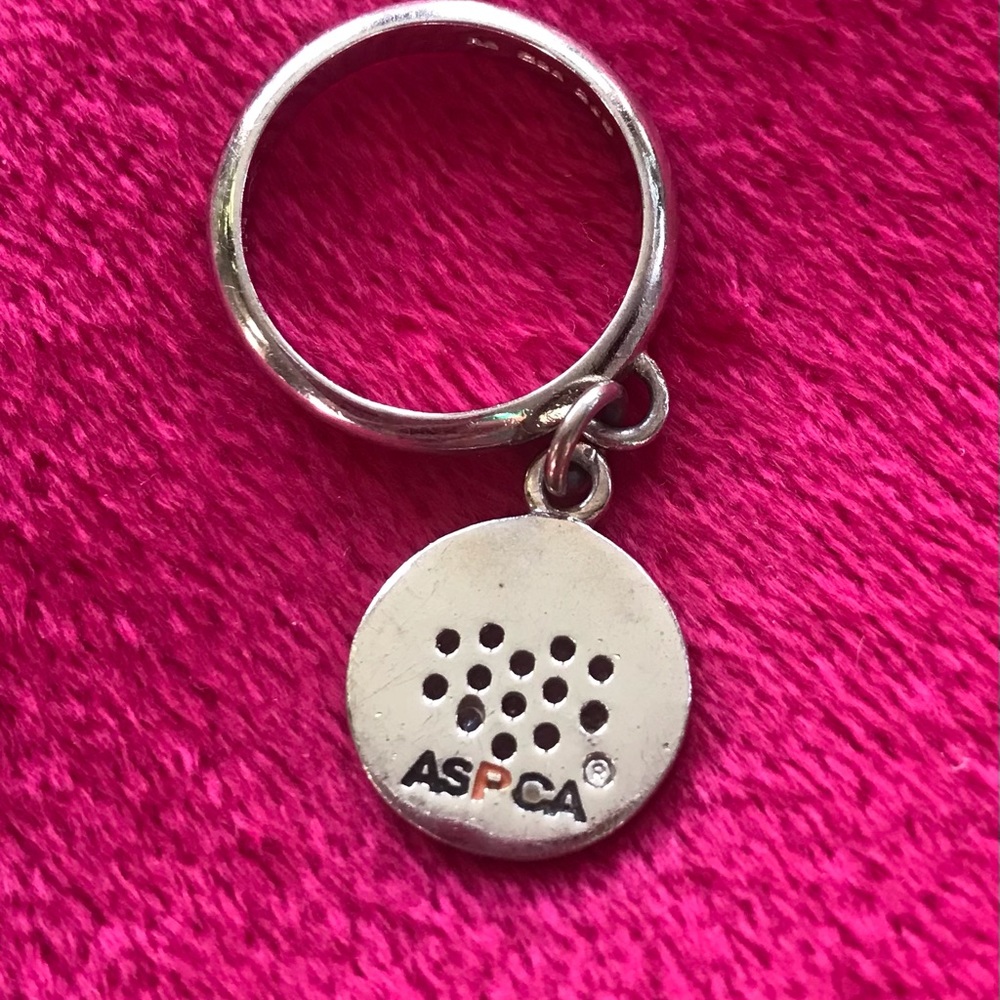 Adorable sterling silver ASPCA dangle ring. - Picture 2 of 2
